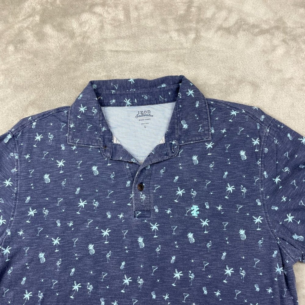 Izod Saltwater Relaxed Classics Short Sleeve Polo Men's Size Large - Picture 2 of 8